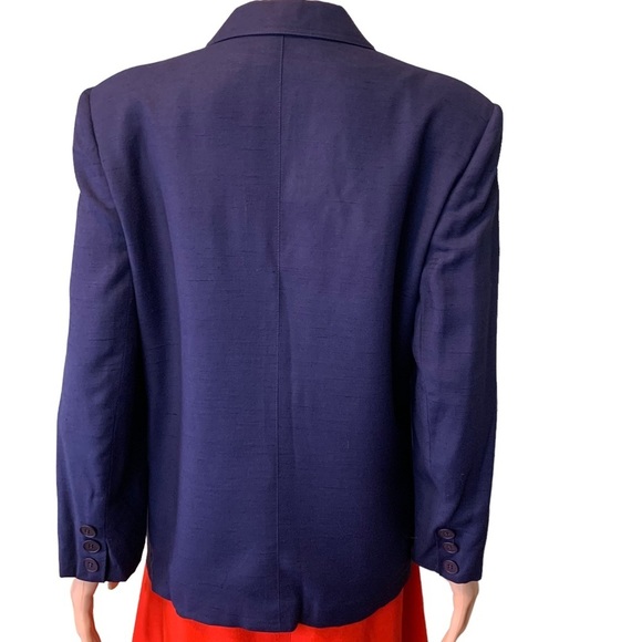 Vintage 80’s Evan Picone ILGWU Navy Single Button Blazer Size 14 - Picture 2 of 4